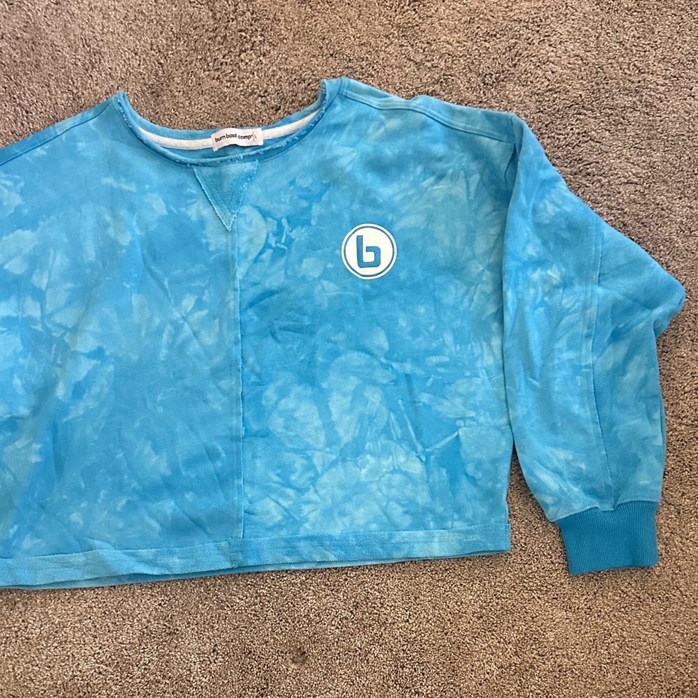Burn Boot Camp Blue Tie-Dye Women Sweatshirt